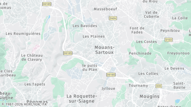 Carte de la zone d'intervention à Mouans-Sartoux