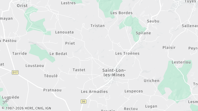 Carte de la zone d'intervention à Saint-Lon-les-Mines