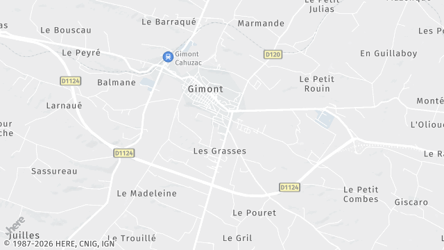 Carte de la zone d'intervention à Gimont