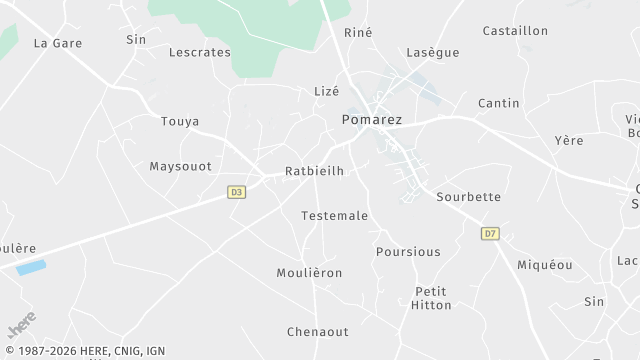 Carte de la zone d'intervention à Pomarez