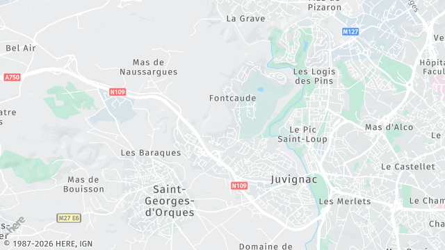 Carte de la zone d'intervention à Juvignac