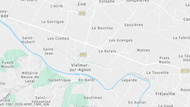 Carte de la zone d'intervention à Vielmur-sur-Agout