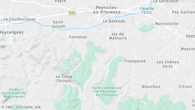 Carte de la zone d'intervention à Peyrolles-en-Provence