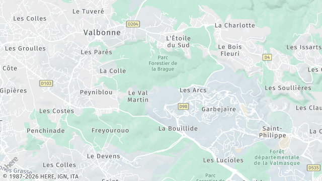 Carte de la zone d'intervention à Valbonne