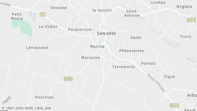 Carte de la zone d'intervention à Samadet