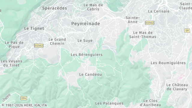 Carte de la zone d'intervention à Peymeinade
