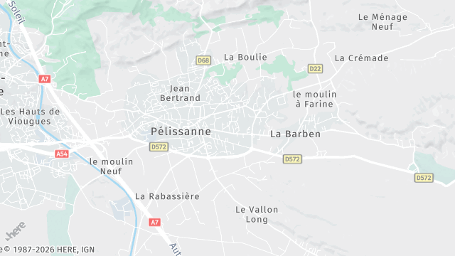 Carte de la zone d'intervention à Pélissanne
