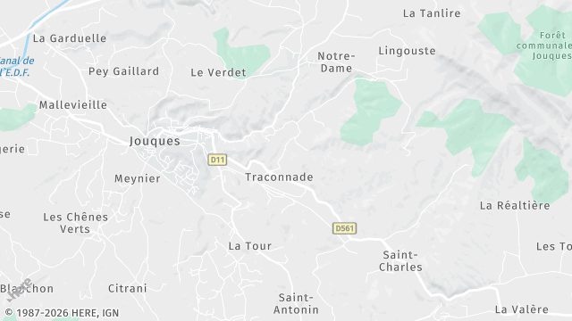 Carte de la zone d'intervention à Jouques