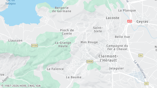 Carte de la zone d'intervention à Clermont-l'Hérault