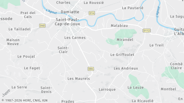 Carte de la zone d'intervention à Saint-Paul-Cap-de-Joux