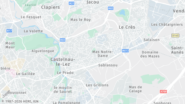 Carte de la zone d'intervention à Castelnau-le-Lez