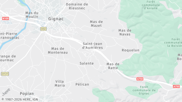 Carte de la zone d'intervention à Gignac