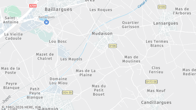 Carte de la zone d'intervention à Mudaison