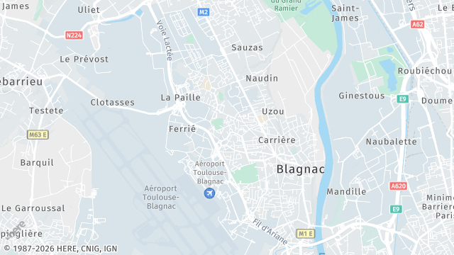 Carte de la zone d'intervention à Blagnac