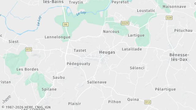 Carte de la zone d'intervention à Heugas