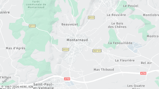 Carte de la zone d'intervention à Montarnaud