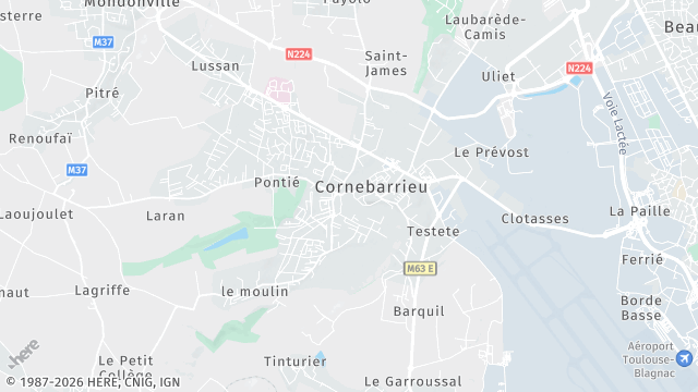 Carte de la zone d'intervention à Cornebarrieu