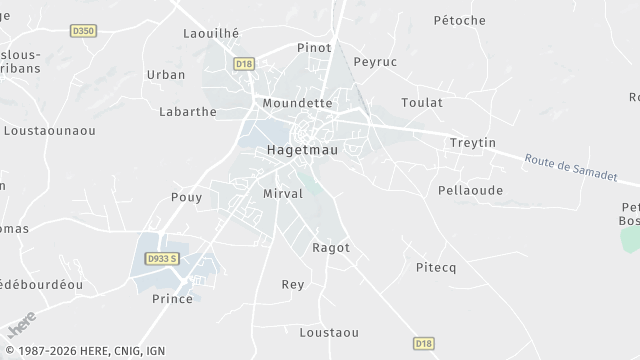 Carte de la zone d'intervention à Hagetmau