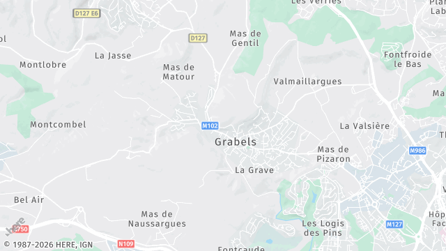 Carte de la zone d'intervention à Grabels