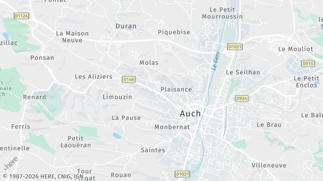 Carte de la zone d'intervention à Auch