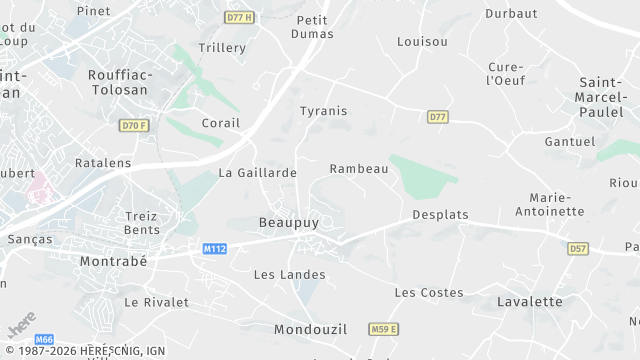 Carte de la zone d'intervention à Beaupuy