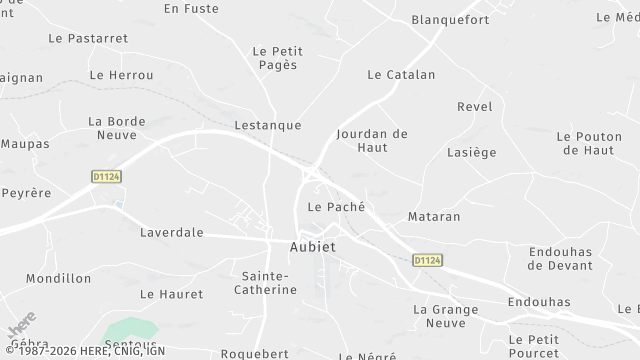 Carte de la zone d'intervention à Aubiet