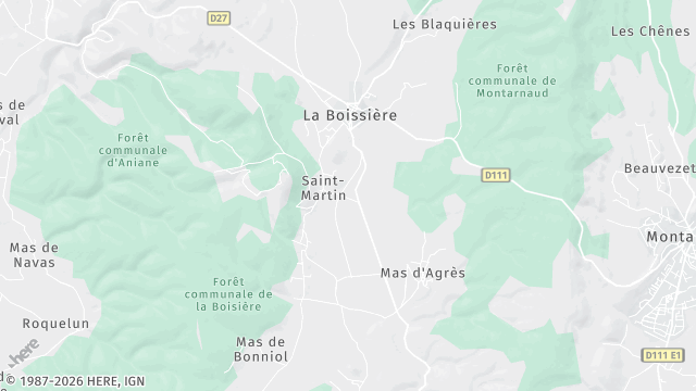 Carte de la zone d'intervention à La Boissière
