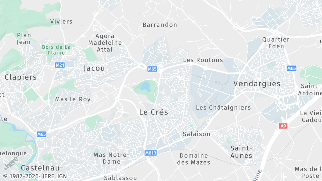 Carte de la zone d'intervention à Le Crès