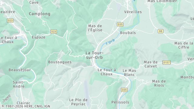 Carte de la zone d'intervention à La Tour-sur-Orb