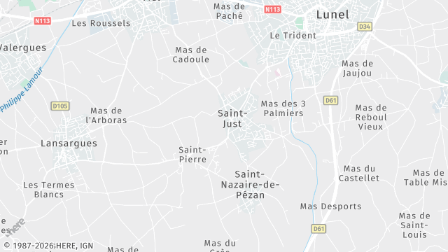 Carte de la zone d'intervention à Saint-Just