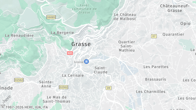 Carte de la zone d'intervention à Grasse