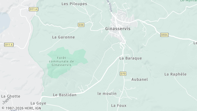 Carte de la zone d'intervention à Ginasservis