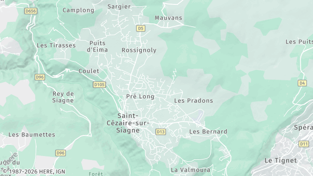 Carte de la zone d'intervention à Saint-Cézaire-sur-Siagne