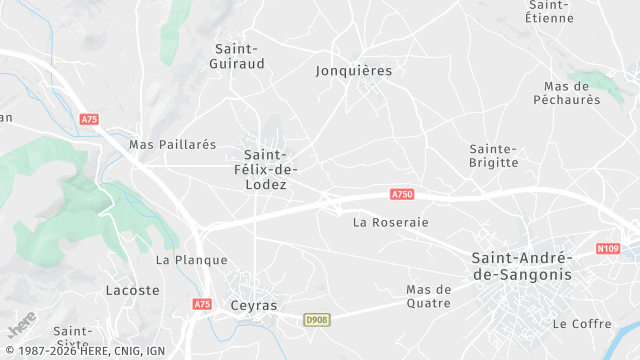 Carte de la zone d'intervention à Saint-Félix-de-Lodez