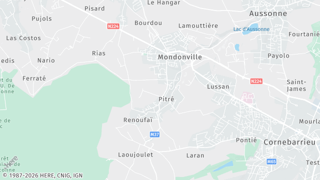 Carte de la zone d'intervention à Mondonville