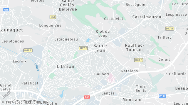 Carte de la zone d'intervention à Saint-Jean