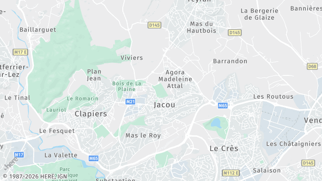 Carte de la zone d'intervention à Jacou