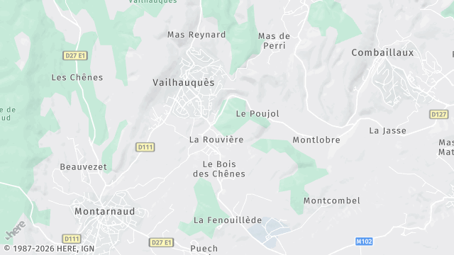 Carte de la zone d'intervention à Vailhauquès