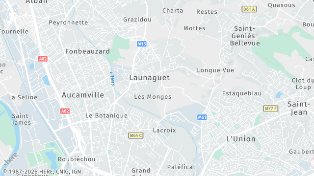Carte de la zone d'intervention à Launaguet