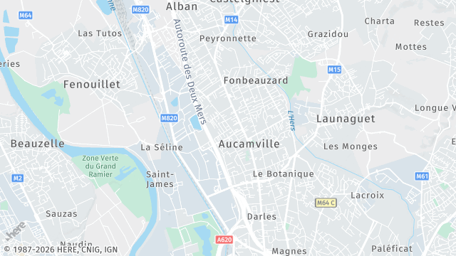 Carte de la zone d'intervention à Aucamville