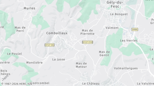 Carte de la zone d'intervention à Combaillaux