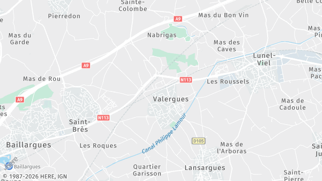 Carte de la zone d'intervention à Valergues