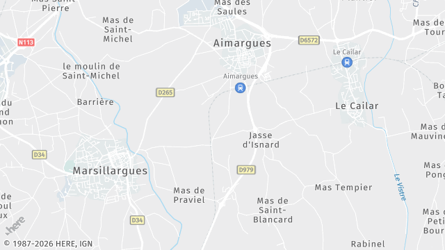 Carte de la zone d'intervention à Aimargues