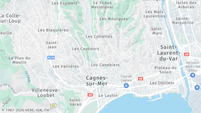 Carte de la zone d'intervention à Cagnes-sur-Mer