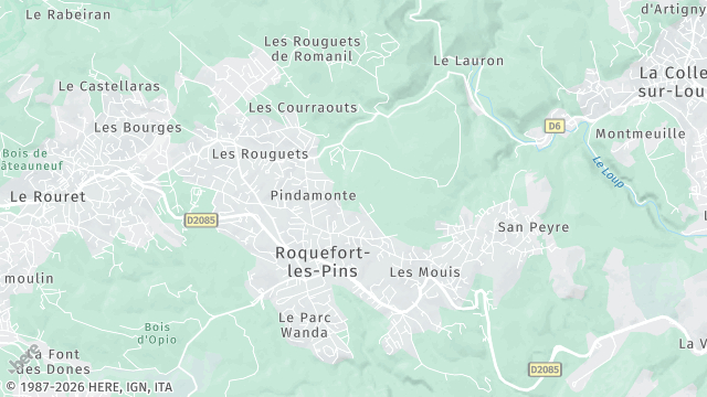 Carte de la zone d'intervention à Roquefort-les-Pins