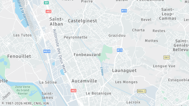 Carte de la zone d'intervention à Fonbeauzard