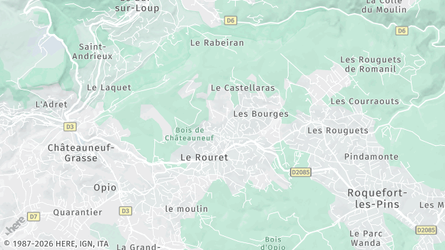Carte de la zone d'intervention à Le Rouret