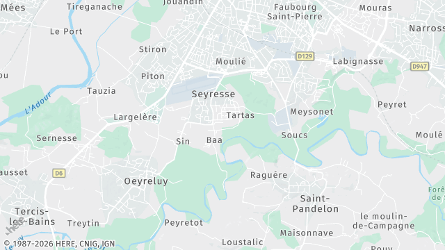 Carte de la zone d'intervention à Seyresse