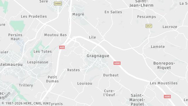 Carte de la zone d'intervention à Gragnague