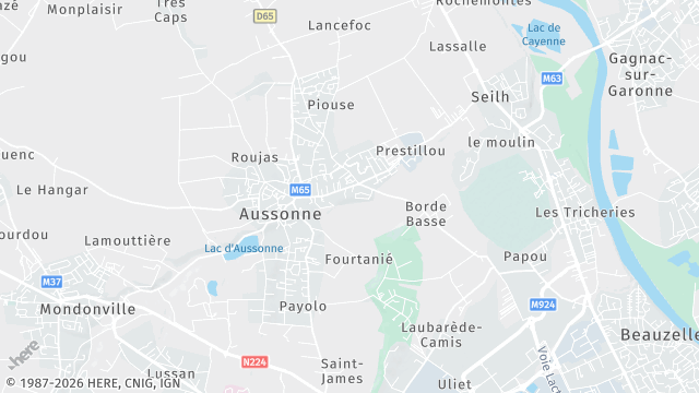 Carte de la zone d'intervention à Aussonne